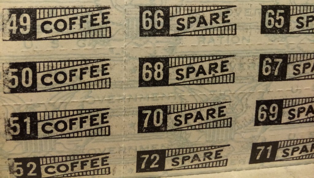 Ration stamps for coffee.